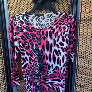 Pierre New York Embellished Print Sweater